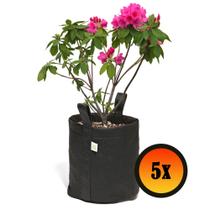 Kit 5 Vasos de Feltro De Plantas Com Alças 7 Litros
