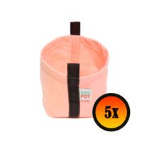 Kit 5 Vasos de Feltro De Plantas Com Alças 7 Litros