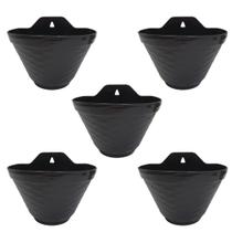 Kit 5 Vasos de Parede 20 x 13 cm Preto Kit 5 Vasos de Parede 20 x 13 cm Preto