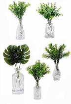 Kit 5 Vasos em Vidro Vasinho Planta 5 Modelos Diferentes