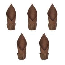 Kit 5 Vasos Fibra De Coco Orgânico Para Plantas E Flores