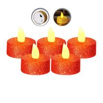 Kit 5 Velas Chama Led Decorativa Eletrônica Pilha Gliter 3,5cm Kit 5 Velas Chama Led Decorativa Eletrônica Pilha Gliter 3,5cm