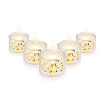 Kit 5 Velas Decorativas De Led Acrilico Lindo Efeito Cristal