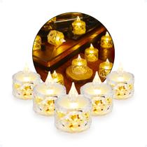 Kit 5 Velas Decorativas Natalina Led Enfeite Ceia De Natal - Hxt