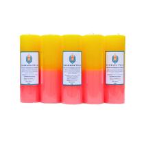 Kit 5 velas votiva 7 dias 260g (amarela e rosa)