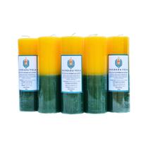 Kit 5 velas votiva 7 dias 260g (amarela e verde)