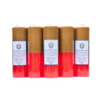 Kit 5 velas votiva 7 dias 260g (dourada e vermelha)