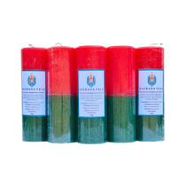 Kit 5 velas votiva 7 dias 260g (vermelha e verde)