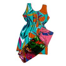 Kit 5 Vestido De Malha Midi Curto Feminino Soltinho Senhora Sem Manga Estampado Plus Verão Fresquinho Kit 5 Vestido De Malha Midi Curto Feminino Soltinho Senhora Sem Manga Estampado Plus Verão Fresquinho