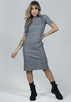 Kit 5 Vestido Vekyo Midi Canelado Feminino Gola Alta