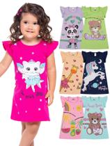 Kit 5 Vestidos Infantil bebê menina Verão Estampados com Mangas Franzidas vestido para bebês menina verão Kit 5 Vestidos Infantil bebê menina Verão Estampados com Mangas Franzidas vestido para bebês menina verão