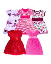 Kit 5 Vestidos Mariazinha , Menina Infantil