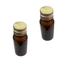 Kit 5 Vidrinhos Âmbar de10ml com Tampas Douradas de Metal