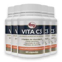 Kit 5 Vita C3 Vitamina C Vitafor 60 Cápsulas