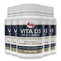 Kit 5 Vita D3 C Zinco Vitafor 60 Cápsulas Kit 5 Vita D3 C Zinco Vitafor 60 Cápsulas
