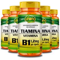 Kit 5 Vitamina B1 Tiamina 60 cápsulas Unilife Kit 5 Vitamina B1 Tiamina 60 cápsulas Unilife