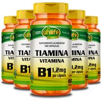Kit 5 Vitamina B1 Tiamina 60 cápsulas Unilife