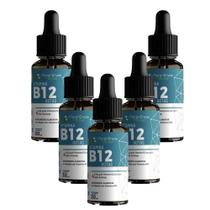 Kit 5 Vitamina B12 Sabor Morango Metilcobalamina 5x30ml B12 Floral Ervas do Brasil
