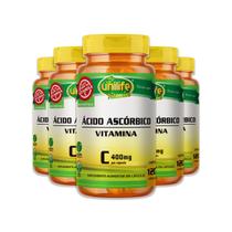 Kit 5 Vitamina C Ácido Ascórbico Unilife 120 Capsulas Veganas