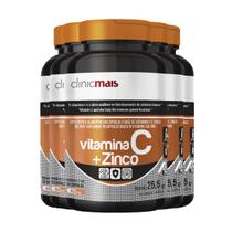 Kit 5 Vitamina C + Zinco Vegano 850mg Clinicmais 30 Cápsulas Kit 5 Vitamina C + Zinco Vegano 850mg Clinicmais 30 Cápsulas