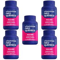 Kit 5 Vitamina Mulher c/ 60 Comp. - Neo Química Kit 5 Vitamina Mulher c/ 60 Comp. - Neo Química