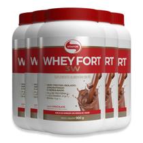 Kit 5 Whey Fort 3W Vitafor Chocolate 900g Kit 5 Whey Fort 3W Vitafor Chocolate 900g