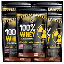 Kit 5 Whey Protein 100% Ultra Concentrado 4,5K Chocolate