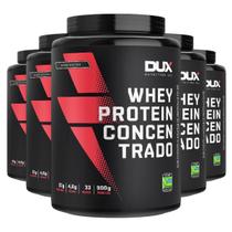 Kit 5 Whey Protein Concentrado Dux Sabor Neutro 900G