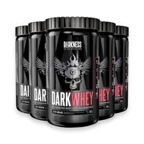 Kit 5 Whey Protein DarkWhey 100% Darkness Morango 900g