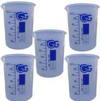Kit 5 x becker 600 ml gg plastico bequer