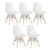 KIT - 5 x cadeiras Charles Eames Eiffel DSW - Base de madeira clara