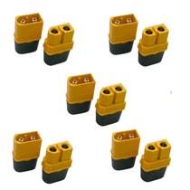 Kit 5 x Conector Macho Fêmea XT60 Plug p/ Bateria RC c/ Capa