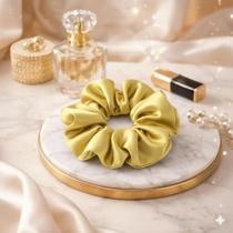 Kit 5 Xuxinha de Cetim com Costura Embutida Scrunchie Elástico de Cabelo