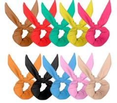 Kit 5 Xuxinhas Scrunchies Rabicó de Lacinho Sortidas