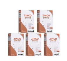 Kit 5 Zinco Quelato Dose Máxima 60 Cápsulas - Katigua