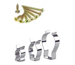 Kit 50 Abraçadeira C/ Parafusos 16,5mm P/ Lâmpada Tubular T8