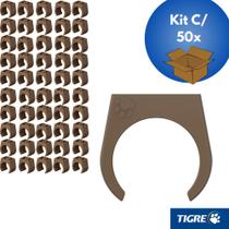 Kit 50 Abraçadeira De Encaixe Para Tubos Soldável E Eletrodutos PVC Marrom 1/2" De 20 mm Tigre Kit 50 Abraçadeira De Encaixe Para Tubos Soldável E Eletrodutos PVC Marrom 1/2" De 20 mm Tigre
