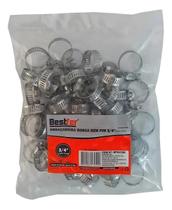 Kit 50 Abraçadeira Rosca Inox Reforçada S/ Fim 3/4 13mm 19mm