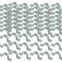 Kit 50 abracadeira tipo u 1" zincada