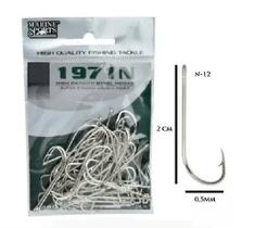 Kit 50 Anzol Pesca 1971n Marine Sports Nickel N-12