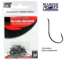 Kit 50 Anzol Pesca Marine Sports Super Maruseigo Black N-12 Kit 50 Anzol Pesca Marine Sports Super Maruseigo Black N-12