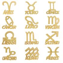 Kit 50 Aplique Signo Decoração Laser 7x6,5 Mdf Madeira Cru