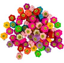 Kit 50 Apliques Entremeio Emborrachados de Flor Florzinha Para Montar Pulseira Fazer Colar Infantil