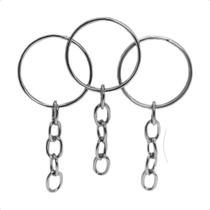 Kit 50 Argola Chaveiro 25mm C/ Elo Para Chaves