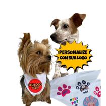 Kit 50 Bandanas Pet Personalizadas, sua logo/arte, com Amarração, Estampada. - Boutique Amigo Pet