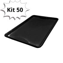 Kit 50 Bandeja Plástica Buffet Restaurante Fast Food Self Service 48x33cm Grande Servir Refeição New Plastic