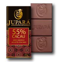Kit 50 Barras Chocolates Jupará 55% Cacau Meio Amargo Nibs