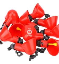 Kit 50 Bebedouro Automático Copinho Copo Bebedor Aves Frango Cor Vermelho