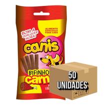 Kit 50 Bifinho para Cachorro Petisco Canis 65gr Sabor Carne
