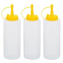 Kit 50 Bisnaga Pote Potinho Plástica Tampa Mostarda 350ml Kit 50 Bisnaga Pote Potinho Plástica Tampa Mostarda 350ml